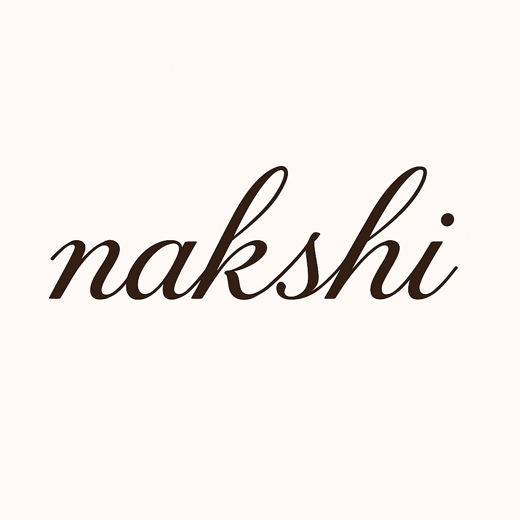 nakshi premium luxury clothing brand logo - elegant script typography